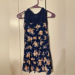 Knitworks Girls Floral Print Knit/Lace Embellished Tie Front (or back)